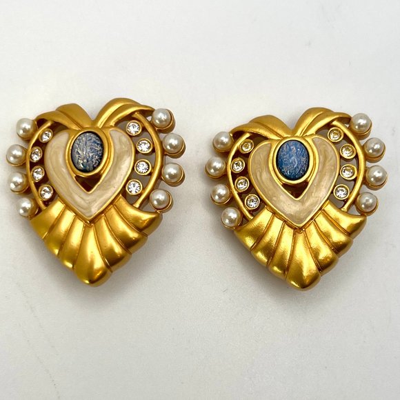 Elizabeth Taylor for Avon Heart of Hollywood CLIP Earrings - Picture 1 of 4
